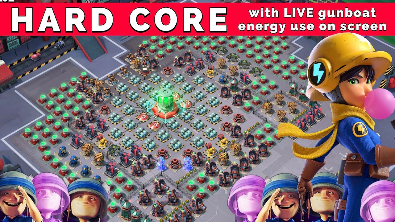 speedy HARD CORE solo - live GBE use on screen - BOOM BEACH gameplay & operation attack strategy