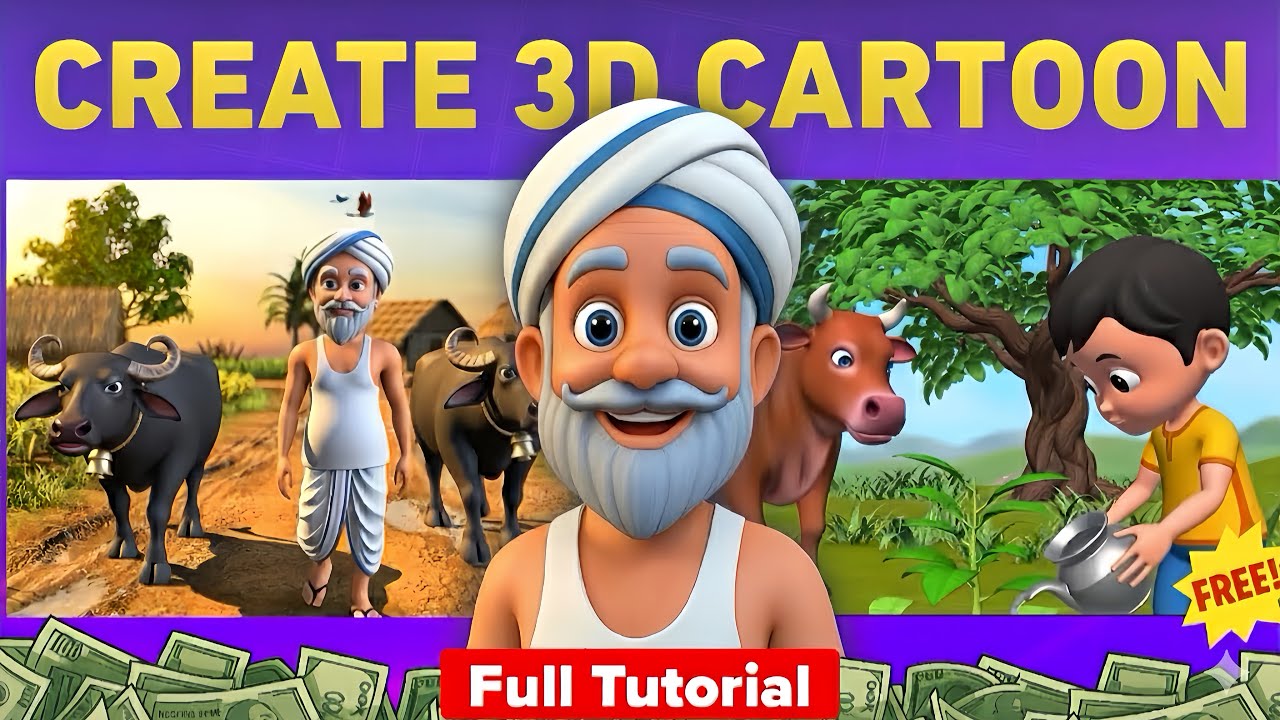 How to Create Viral 3D Cartoon Videos for Kids 👦 using FREE AI Tools | Step-by-Step Tutorial 🚀