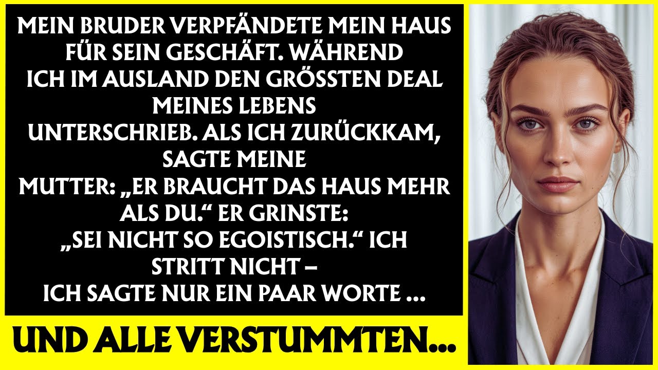 „Mein Bruder verpfändete mein Haus fürs Geschäft. Ich stritt nicht – ein Satz ließ alle erstarren…“