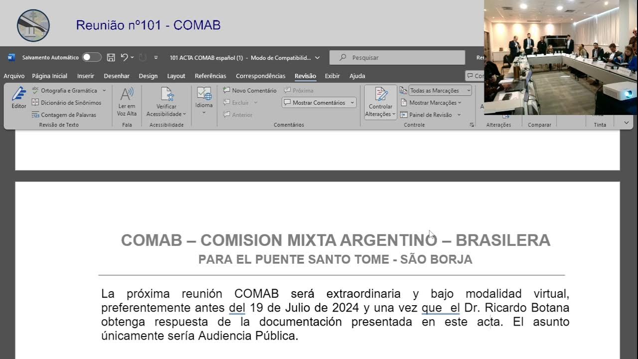 REUNIÃO Nº101 - COMAB - 16/07/2024 - manhã