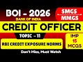 RBI Credit Exposure Norm | Bank of India Credit Officer 2026 | BOI Credit Officer MCQ PDF Notes 2026