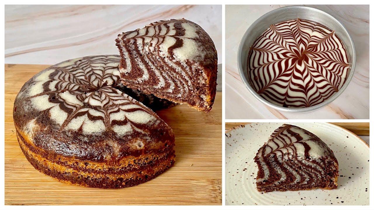 Chocolate Marble Cake In Kadai | No Egg, No Oven Best Chocolate Marble Cake | Eggless Zebra Cake | Anyone Can Cook with Dr.Alisha