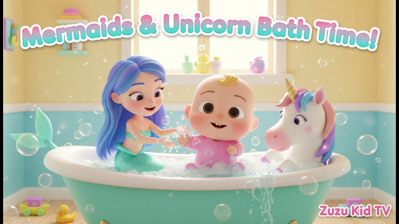 Mermaids and Unicorn Bath Time – Nursery Rhyme, Bath Fun, and Imaginative Play with Zuzu