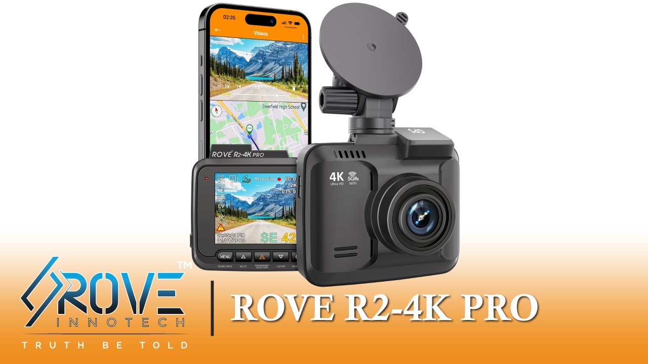 Rove R2-4K Dash Cam for Car - Built-in WiFi GPS Car Dashboard Camera  Recorder with UHD 2160P, 2.4 LCD Display, 150° Wide Angle, WDR, Night  Vision