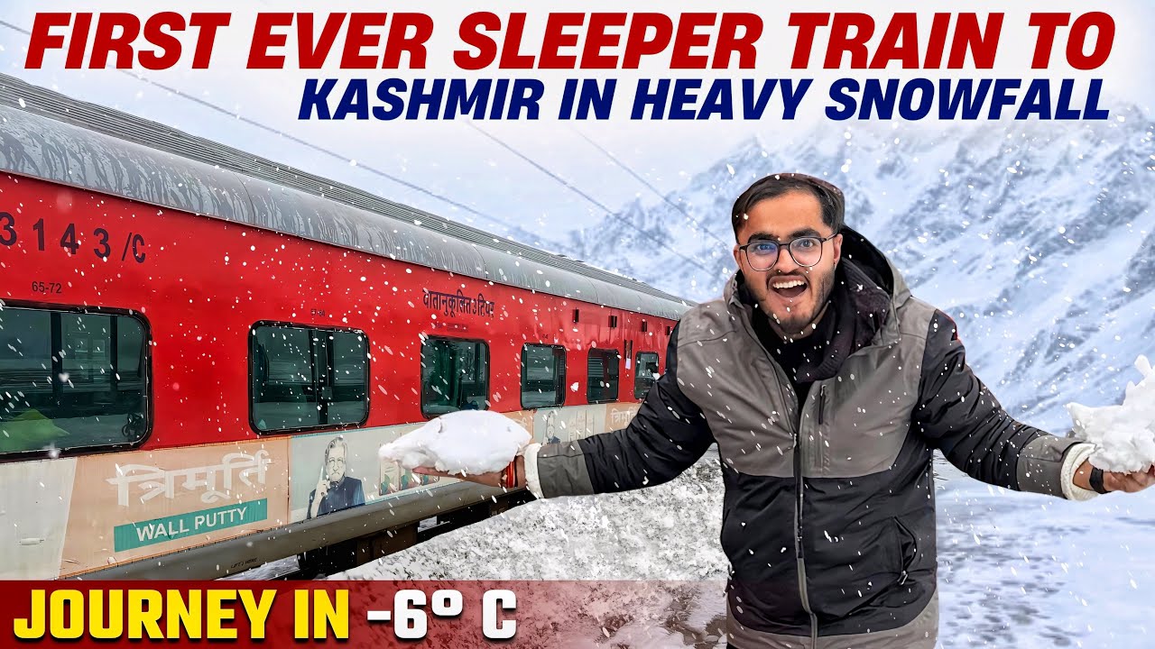 First New Sleeper Train to Kashmir in Heavy Snowfall ❄️ | Katra to Srinagar Train Journey | Update