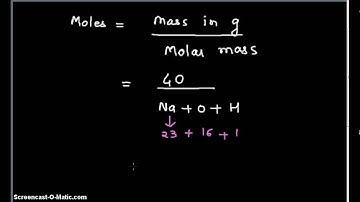 Video- Determine the molarity of a 500 cm3 solution made by dissolving 40.0 g of NaOH in water.