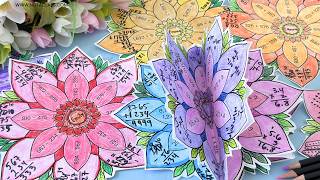 3D Flower Assembly Video for Students | Spring Bulletin Board Math Craft Idea