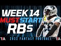 Week 14 Fantasy Football Running Back Rankings | Week 14 Start Em Sit Em