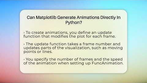 Can Matplotlib Generate Animations Directly In Python? - Python Code School
