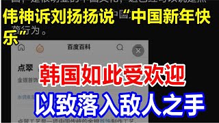 伟神诉刘扬扬说“中国新年快乐”。韩国如此受欢迎，以致落入敌人之手