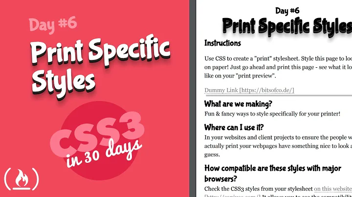 Print Styles: CSS Tutorial (Day 6 of CSS3 in 30 Days)