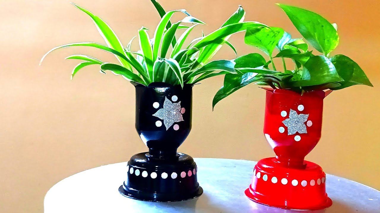 Plastic bottle craft ideas easy flower vase simple plastic bottle