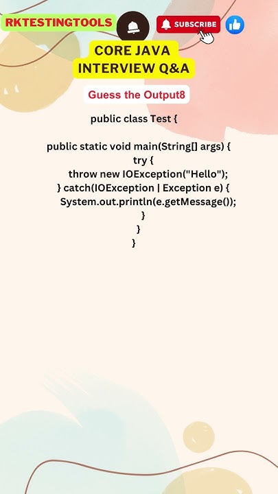 Core Java Programm Guess the output8 #coding - YouTube