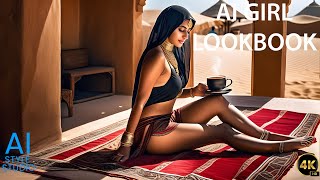 4K Ai Art Lookbook Video Of Arabian Ai Girl ｜ Whispers Of The Wind Of Barefoot Girl