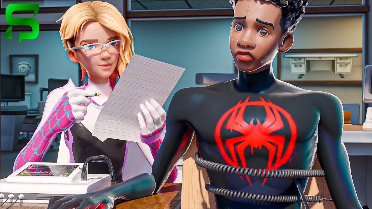Lying MILES MORALES  is exposed by a LIE DETECTOR TEST.. Fortnite