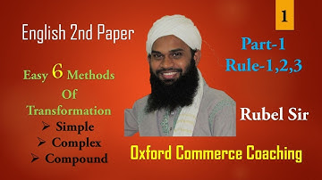 Transformation Of sentences (Part -1) | Simple,Complex,Compound