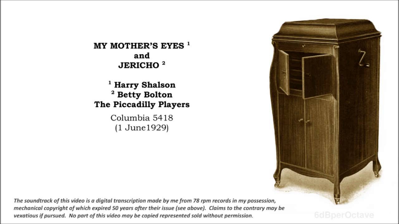 My Mothers Eyes  Jericho  The Piccadilly Players 1929