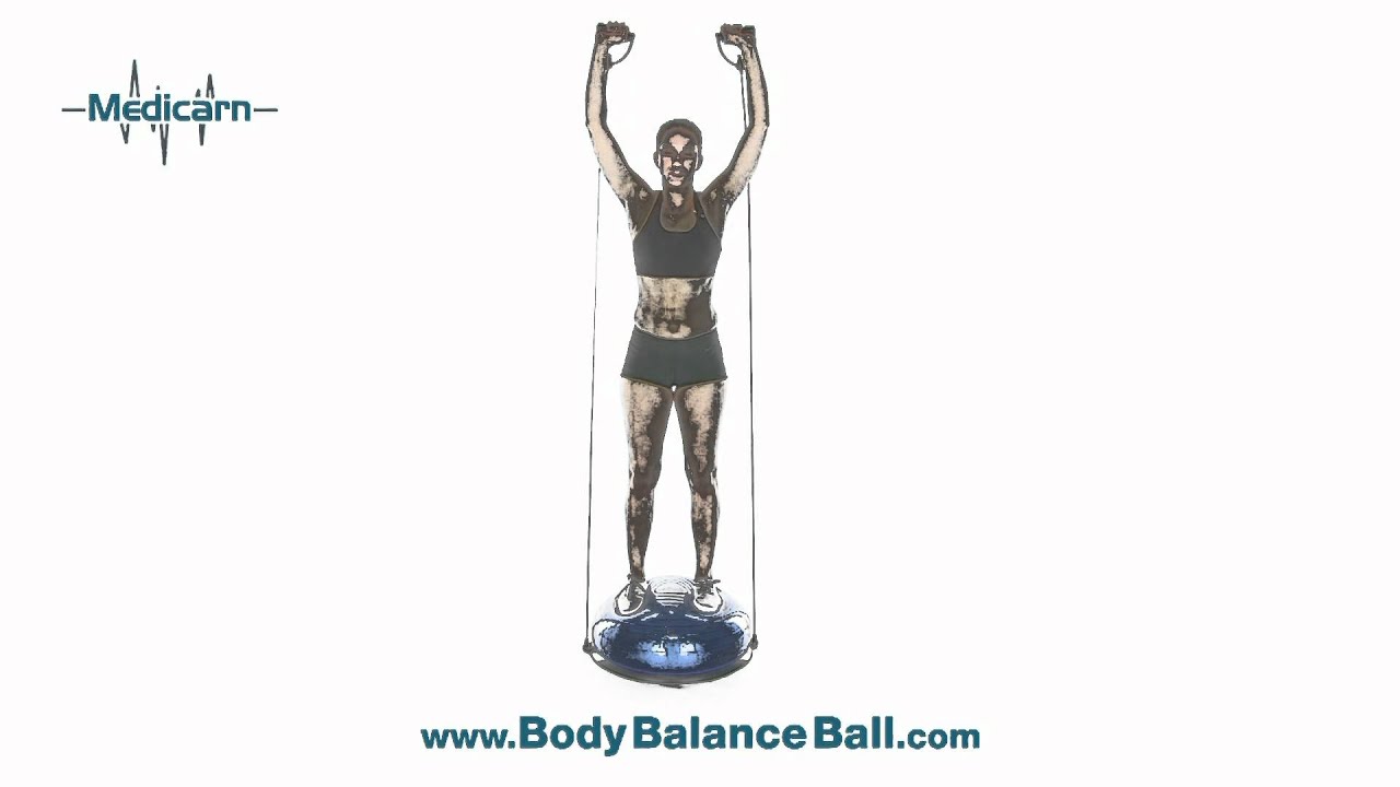 Medicarn Body Balance Ball 24 Squats With Shoulder Press Power Cord Technique
