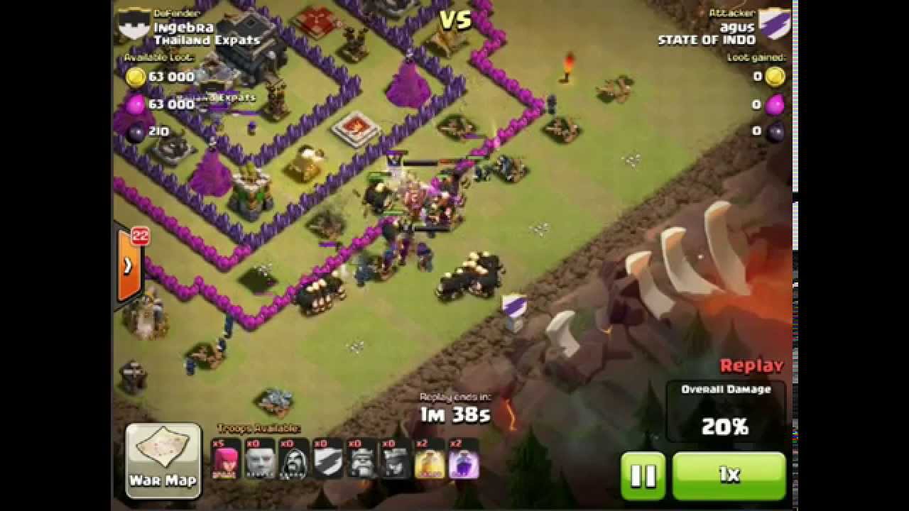 TH9 attack by Giants & Wizards [Clash of Clans]