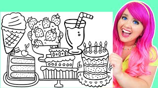 Coloring Cake and Ice Cream Coloring Pages | Prismacolor Markers & Crayola Crayons screenshot 3