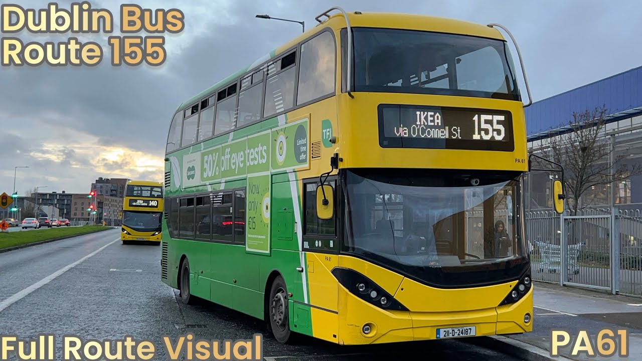 Dublin Bus | Route 155 - Full Route Visual | Bray to IKEA | PA61
