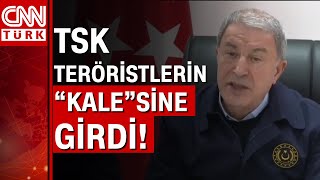 TSK teröristlerin 'kale'sine girdi! Bakan Akar: Mehmetçik Irak'ta 'girilemez' denilen mağaraya girdi