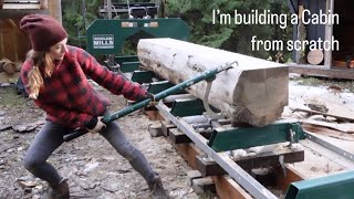 Small girl vs. Big logs || I'm a LumberJill Michymilling Machine.