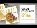 Color Pencils on Gold Vellum | Alex Syberia Design Spring Bouquet Digi Stamp