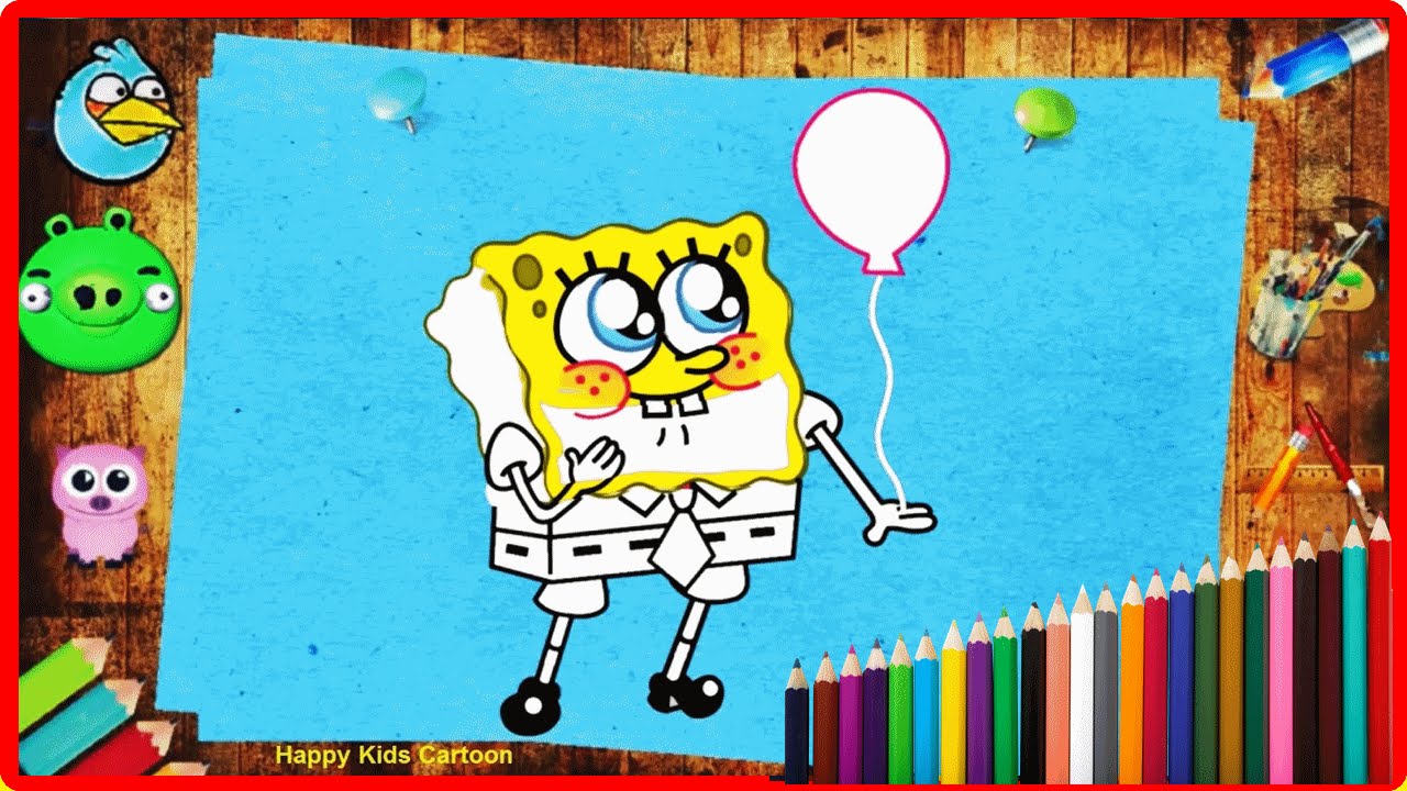 Spongebob Squarepants Coloring Pages For Kids - Learn Colors With Us ...