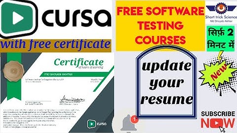 Free Software testing certificate | |#Short_trick_Science