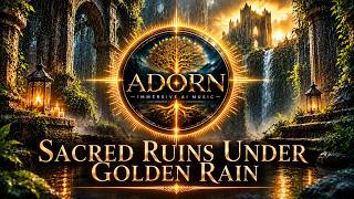 Sacred Ruins Under Golden Rain | Cinematic Ambient Music for Deep Focus & Reflection