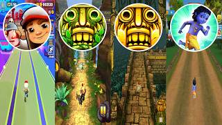 World best 4 running game !😱 INSANE Battle ⚔️ Subway surfers🆚Temple run 2🆚Temple run🆚Little Krishna screenshot 1
