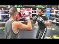 Unbeaten will clemons getting in work at the mayweather boxing club