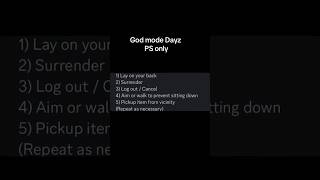 Dayz God Mode glitch 1.29 (PLAYSTATION ONLY) - WORKING