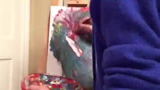 REVERSE PAINTING ABSTRACT LION!