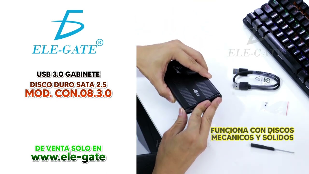 Usb 3.0 Gabinete Case Disco Duro Sata 2.5 - ELE-GATE