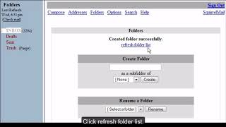 How to create folders in SquirrelMail