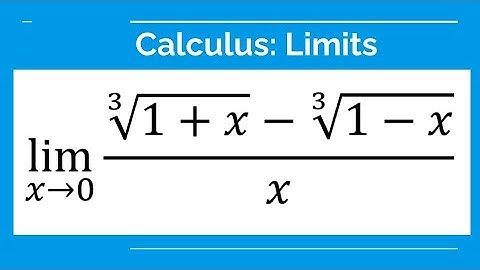 Grade 12 Calculus & Vectors - The limit of ((1+x)^(1/3)-(1-x)^(1/3))/x as x is approaching to 0.