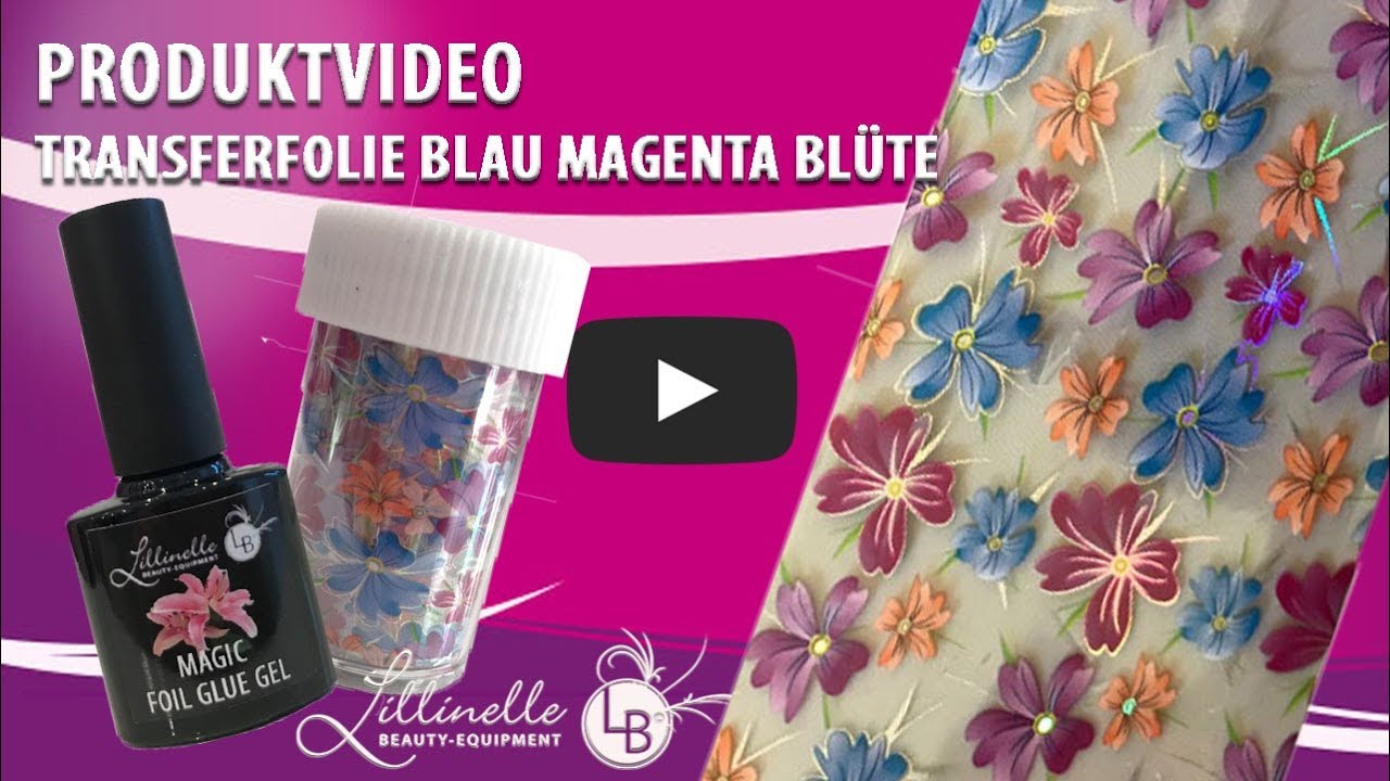 Transfer Folie Blau - Magenta Blüte