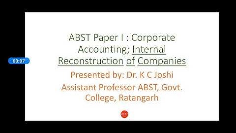 B.com. III - Internal Reconstruction pt. 1