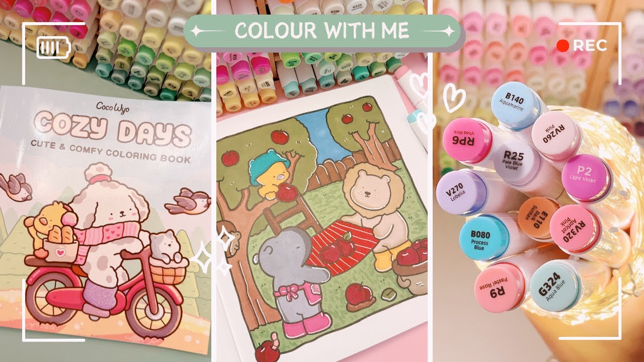 Color with Me: Apple Picking | Coco Wyo's Cozy Days | Ohuhu Markers +more | Music Background