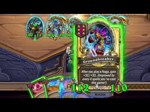 Insane Naga Scaling with Double Golden Groundbreaker | The Curator | Hearthstone BG