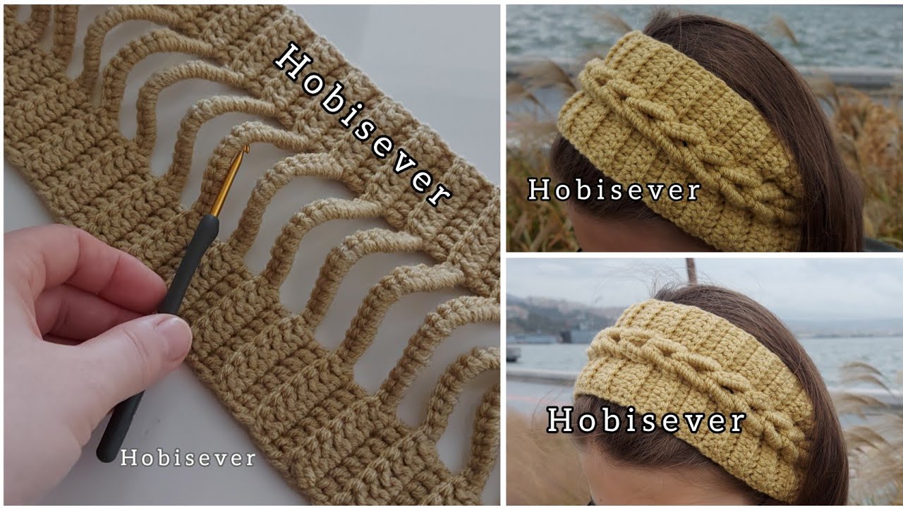 Простая схема вязания крючком повязки на голову для начинающих / Выкройки повязки на голову