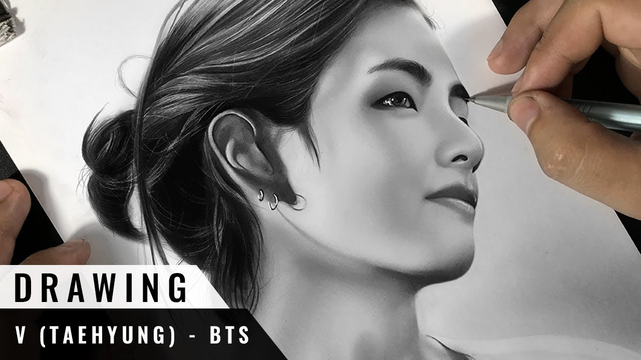 Drawing BTS: V (Taehyung) 뷔 - Vẽ V (Taehyung) BTS |... - youtube