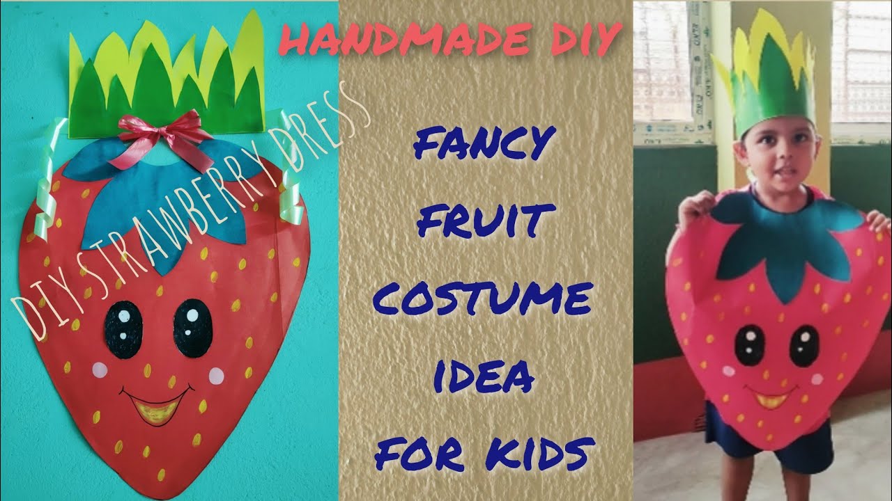 Fancy Steps Realistic Look Strawberry Fruit Fancy Dress Costume for School  Competition | Annual Functions | Theme Party
