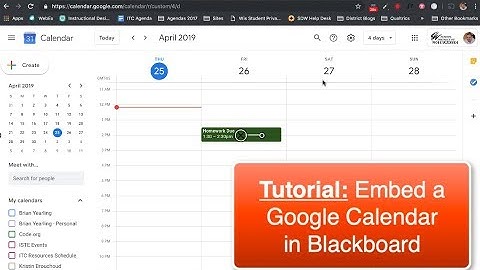 Embedding a Google Calendar in Blackboard