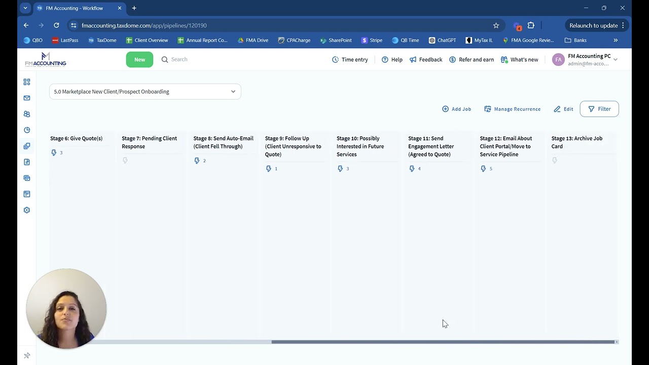 New Client/Prospect Onboarding Pipeline Explanation for TaxDome Marketplace