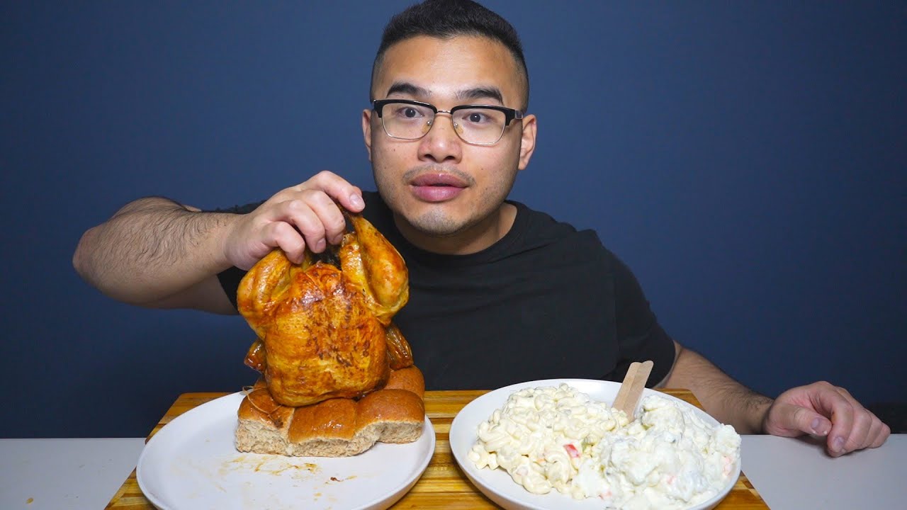 1 Whole Chicken & Potato- Macaroni Salad ASMR
