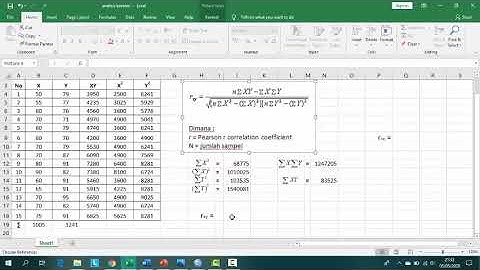Analisis Korelasi Manual menggunakan excel
