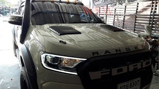 Ford Ranger 2016 led front head light lamp cover trim step by step tutorial...